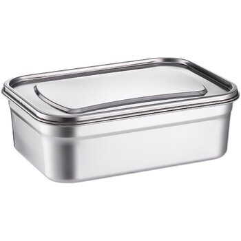 Food grade stainless steel crisper commercial rectangular lunch box with lid ຕູ້ເຢັນຕູ້ເຢັນເຮືອນຄົວເກັບຮັກສາພິເສດກ່ອງອາຫານທ່ຽງ