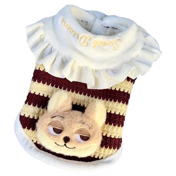 25 new autumn and winter traction pet clothes cat and dog maltese yorkshire bichon plus velvet cardigan and doll