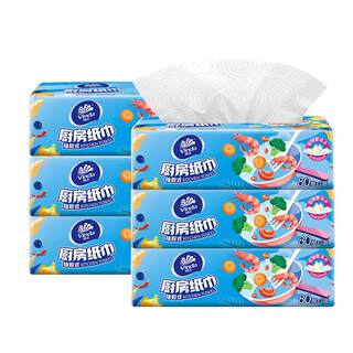 Vida kitchen paper towels for paper extraction 80*6 large bags of oil-absorbing and water-absorbing food can be contacted with washing paper towels