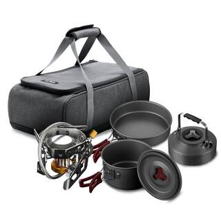 火枫户外炉具便携野餐锅具套装燃气炉灶套锅露营炊具野炊装备全套