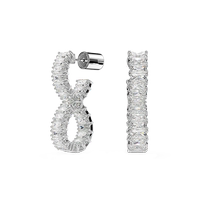 (520 gift) This same style Swarovski Hyperbola large hoop earrings with infinity symbol are high-end