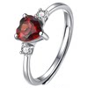 TIANTI natural heart-shaped red garnet sterling silver ring