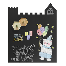 Magnet Castle Shape Magnetic Blackboard Wall Sticker Household Childrens Small Blackboard Double-layer Magnetic Blackboard Sticker Magnetic Baby Graffiti Wall Chalk Board Teaching Self-Adhesive Wall Magnet Blackboard Wall