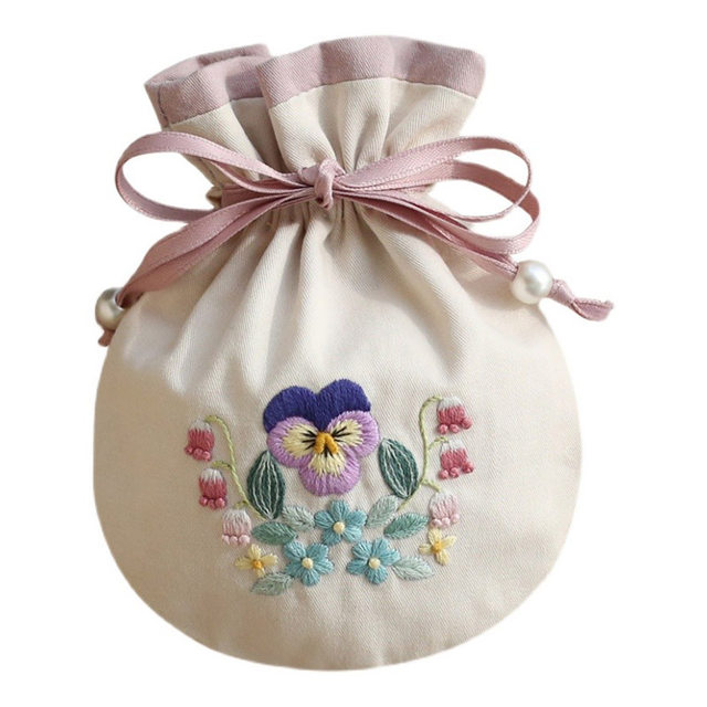 Embroidery DIY handmade material bag storage bag flower delivery