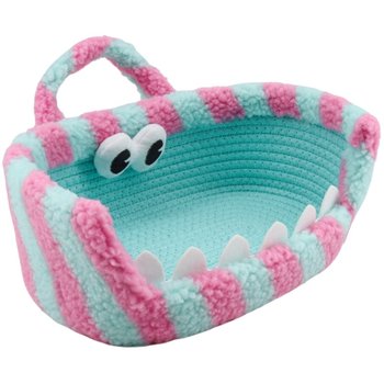 Cotton thread woven large capacity toy snack storage basket