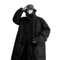 Design sense high street down cotton coat mens winter plus size loose warm cotton coat mid-length coat