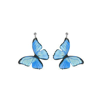 Cool fairy blue large butterfly earrings for women unique