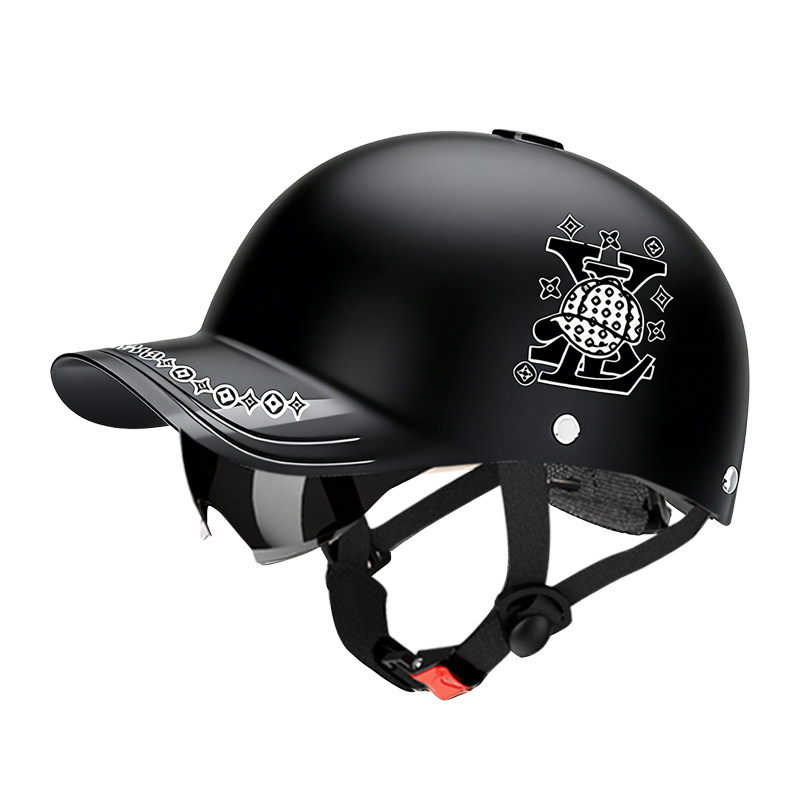 Peaked cap helmet with extended brim for sun protection and breathability