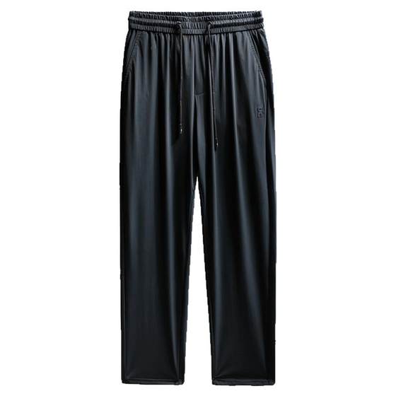 
2025 summer thin ice silk quick-drying loose straight summer new sports pants high-end silky casual pants men