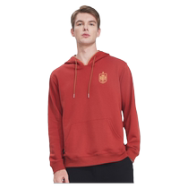 Official product of the Spanish national team丨Hooded sweatshirt casual loose red contrasting hood terry fan jacket