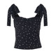 ຄວາມຮັກສົດຂະຫນາດນ້ອຍພິມ lace-up top ສໍາລັບແມ່ຍິງທີ່ມີ knot bow