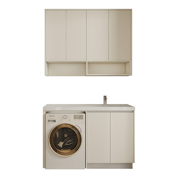 Quanyou whole house customized balcony washing machine integrated cabinet home laundry room wall cabinet multi-functional storage storage cabinet