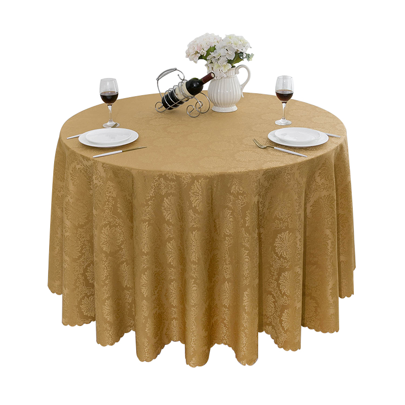 Hotel tablecloths exquisite jacquard beige white wholesale tablecloths