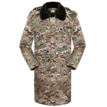New velvet mid-length security cold storage coat cold-proof clothing large cotton-padded jacket Northeastern camouflage army large coat thickened for men