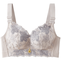 Hengyuanxiang large size bra thin section breast-retracting anti-sagging bra push-up adjustable lace wire-free underwear for women