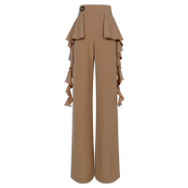 Danbaoluo national standard modern dance pants womens ruffled trousers brand practice clothes 2024 adult professional Latin dance pants