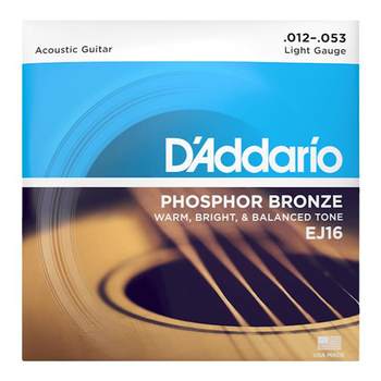 ຊຸດສາຍກີຕ້າອາຄູສຕິກ Daddario EJ16 EJ11 American phosphor bronze/brass acoustic guitar strings