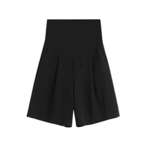 Maternity shorts summer thin outer wear loose belly support pants black suit three-quarter pants white casual mid-pants summer wear