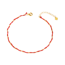 18k gold red rope bracelet for girls 2024 new transfer bead bracelet 520 Valentines Day gift for girlfriend 2521