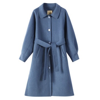 麓津自制《碎钻大衣》三色 90羊毛赫本风中长款冬季双面呢外套女