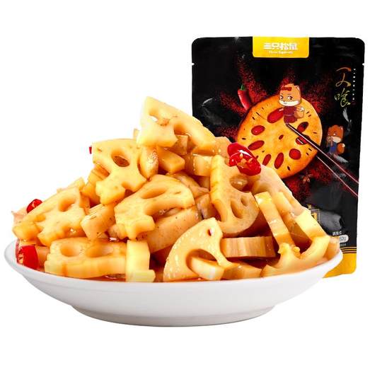 三只松鼠脆藕150g新鲜辣味脆藕片卤味办公室休闲小吃零食