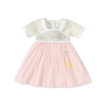 (Same style in the mall) David Bella girls dress children baby Hanfu skirt national style summer princess dress