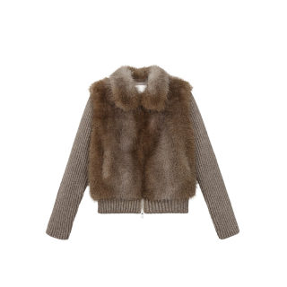 Eco-friendly fox fur imitation fur two-color dyed jacket