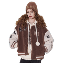 The Selfies Pocket American Baseball Suit Cotton Clothe Woman 2023 Winter New Little College Wind Cotton Suit Jacket