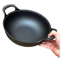 No coating cast-iron pan frying pan home flat bottom non-stick deep pan raw iron pan raw iron boiler special small pot