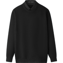HLA Heilan Home Light Business Casual Double Collar Sweater Mens 24 Autumn New Loose Fake Two-piece Sweater Men