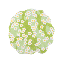 (Self-operated) KENZAKI machine washable special-shaped living room green pink non-slip childrens bedroom bedside carpet