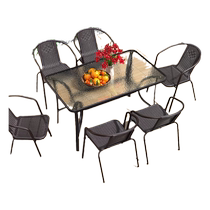 Natural art and table and chair set outdoor table and chair combination courtyard outdoor iron leisure chair open-air outdoor chair modern