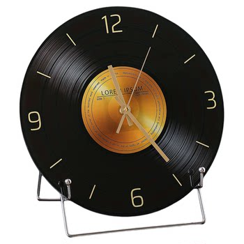 Medieval style retro vinyl record desktop clock