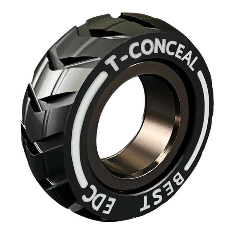 Mechanical C Paragraph Ring EDC Decompression Toy Black Technology Fingertip Gyro Ratchet Ring Boys Office Toy