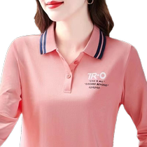 Long-sleeved t-shirt womens 2024 autumn fashion POLO shirt plus size womens modified tops western style age-reducing bottoming shirt