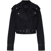 MOCO2024 new autumn lapel short denim jacket (with belt) MBD3JKT010 Moanke