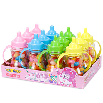 Golden Rice Valley Super Wings Bottle-Shaped Fruit Juice Gummies Children's Snacks Jelly Bean Candy Colorful Bean Candy