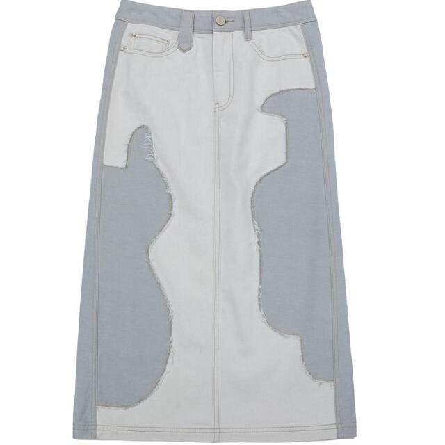 Answer to the puzzle skirt for women 2025 summer new product navigation system splicing design loose A-type mid-length skirt 252MB0571