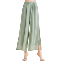 Classical dance clothing dance pants womens loose straight pants slimming mesh black practice wide-leg pants modern dance pants