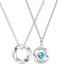 Fanci Fan Qi Silver Jewelry (Mobius Series) Three Seconds Heartbeat Couple Necklace 925 Silver Fashion Clavicle Chain