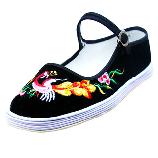 Thousand-layer sole hand-embroidered shallow-toe retro-style cloth shoes