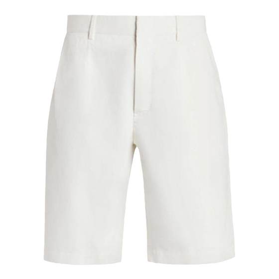 [6 issues of interest-free] ZEGNA Jenia men's summer new product white cotton and linen twill shorts