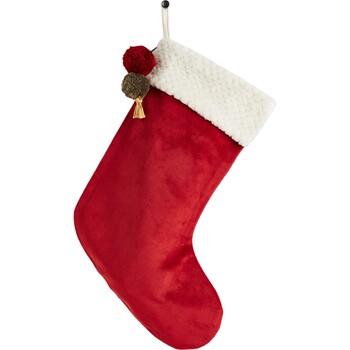 Hm home home fabric new fashion red soft velvet hanging ring pom pom christmas socks 0898235 Hm home home fabric new fashion red soft velvet hanging ring pom pom christmas socks 0898235