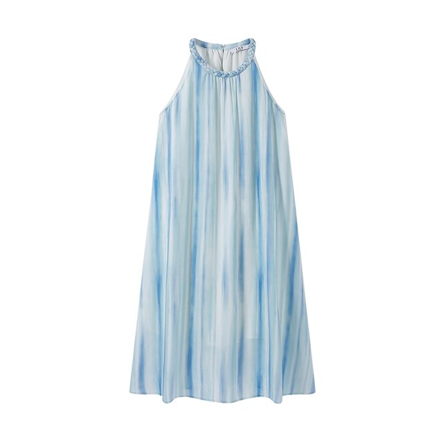 LILY halter neck lyocell new Chinese style women's dress