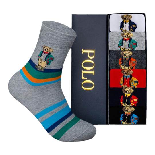 Polo-Winter-Männersocken in der Mitte der Wade, Sportsocken aus Baumwolle