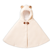 Baby poncho cloak autumn and winter outdoor windproof shawl baby hooded thickened warm spring and autumn childrens windproof jacket
