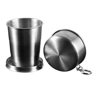 304不锈钢折叠水杯便携式耐高温伸缩压缩杯户外旅行露营喝水杯