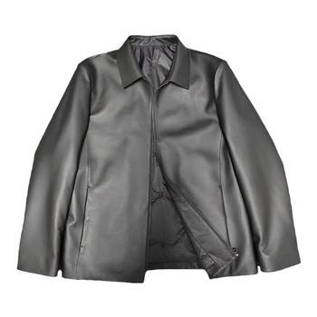 Lubao first layer sheepskin lapel genuine leather jacket