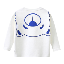 Childrens pure cotton bottoming shirt for boys and girls pure cotton long-sleeved spring and autumn round neck sweatshirt simple and fashionable T-shirt single top
