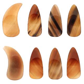 Horn guzheng nails for children and adults natural double-sided arc